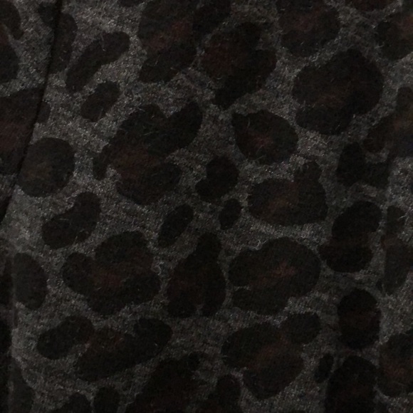 Gray Leopard Print Ann Taylor Wrap Dress - Picture 3 of 5